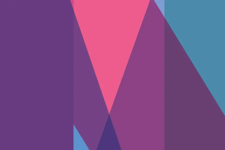 Farbige Flächen, die an den Buchstaben M erinnern