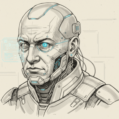 Bild Gott und Mensch im Kosmos der KI